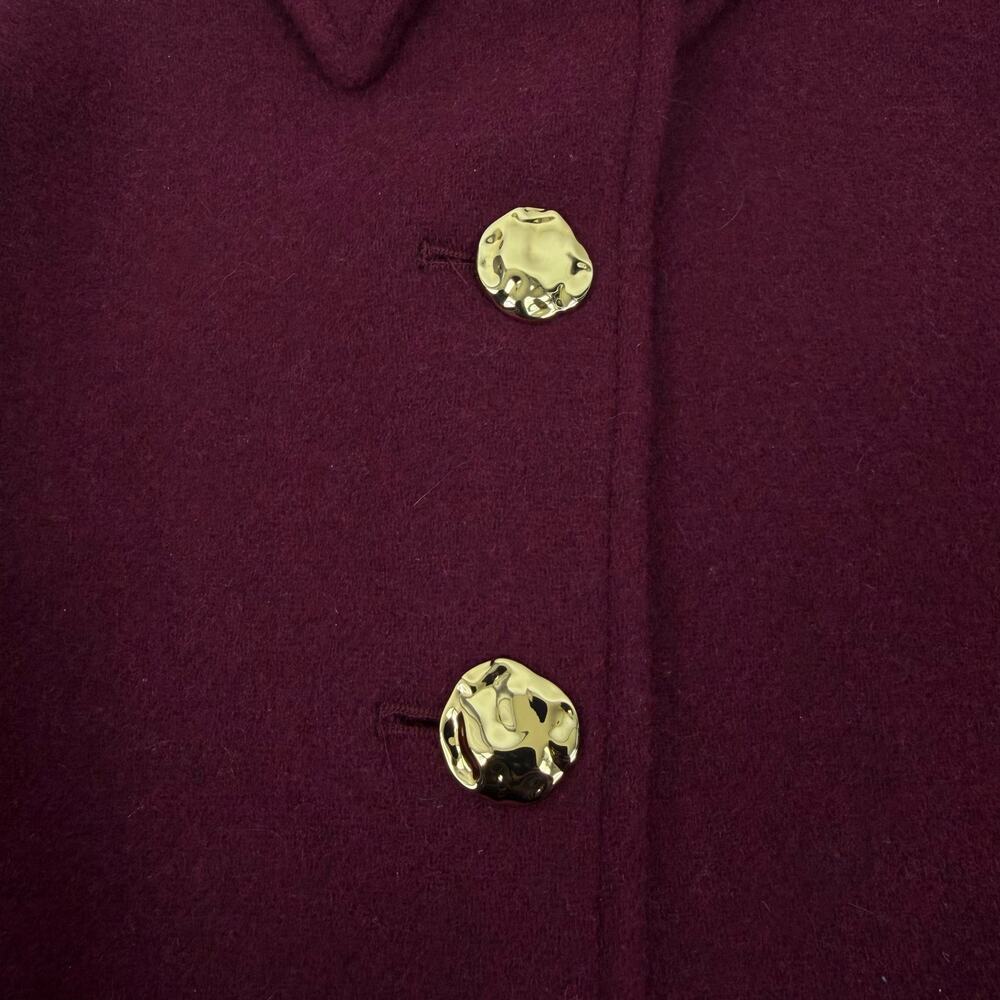 J. Crew Cropped Wool Blend Swing Coat Vintage Burgundy Size M Petite - Picture 12 of 12